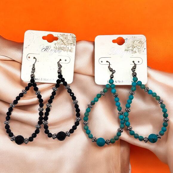 New With Tags!  Allegro Beaded Dangle Earrings Lot of 2! - Picture 1 of 9